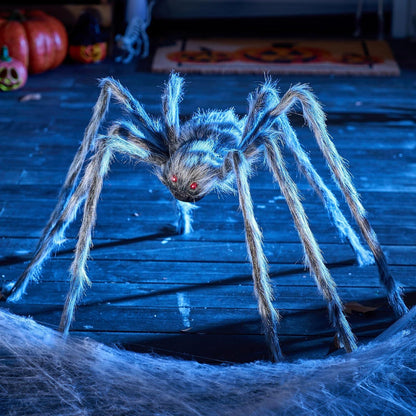 150cm Halloween-Riesenspinne gruselige haarige Spinne graue Requisiten