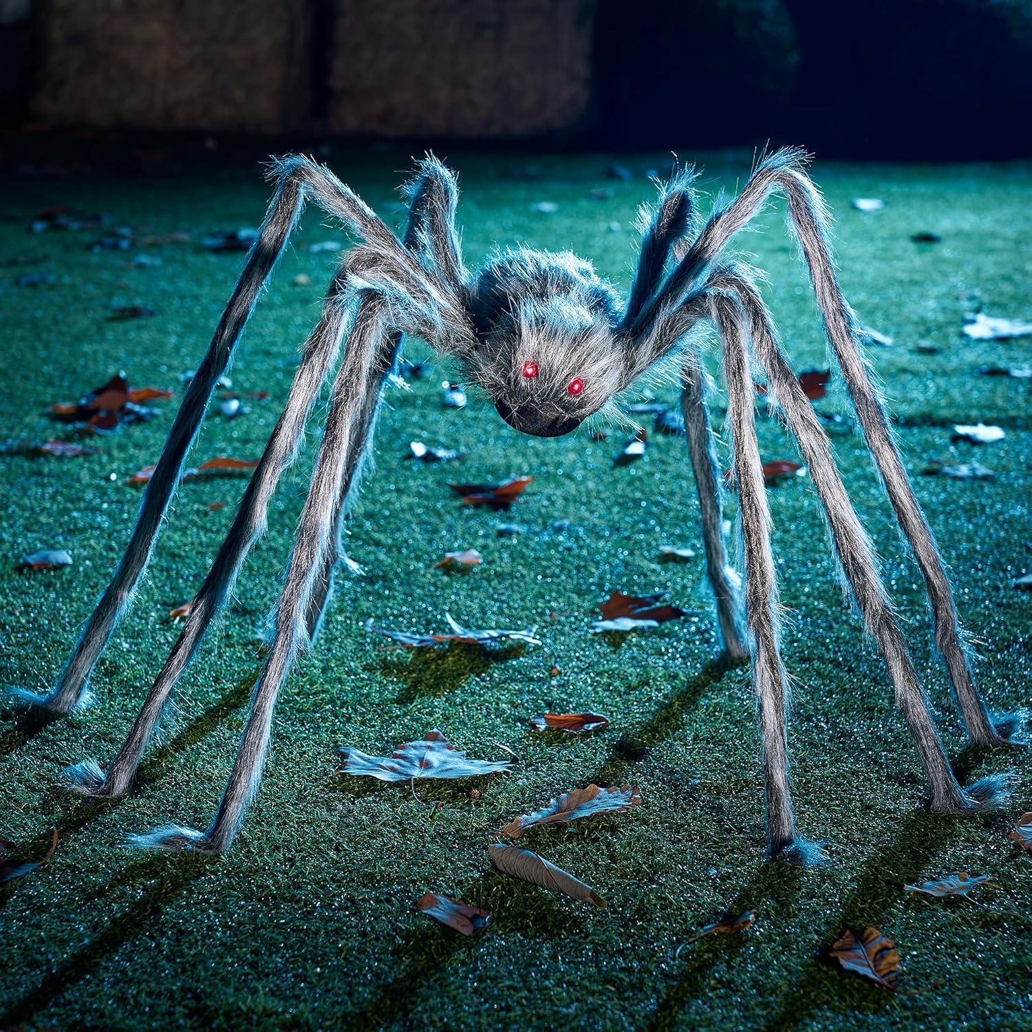 150cm Halloween-Riesenspinne gruselige haarige Spinne große graue Requisiten