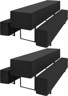 2er-Set Biertischhussen Schwarz für Bierzeltgarnituren 220x50x35cm