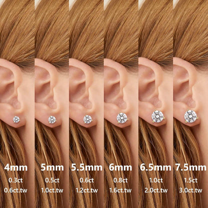 Moissanite Ohrringe Silber 925 Diamant Ohrstecker VVS1 14K Gold 5,5 mm