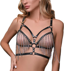 Sexy Damen PU Leder Harness Body Harness Punk Dessous