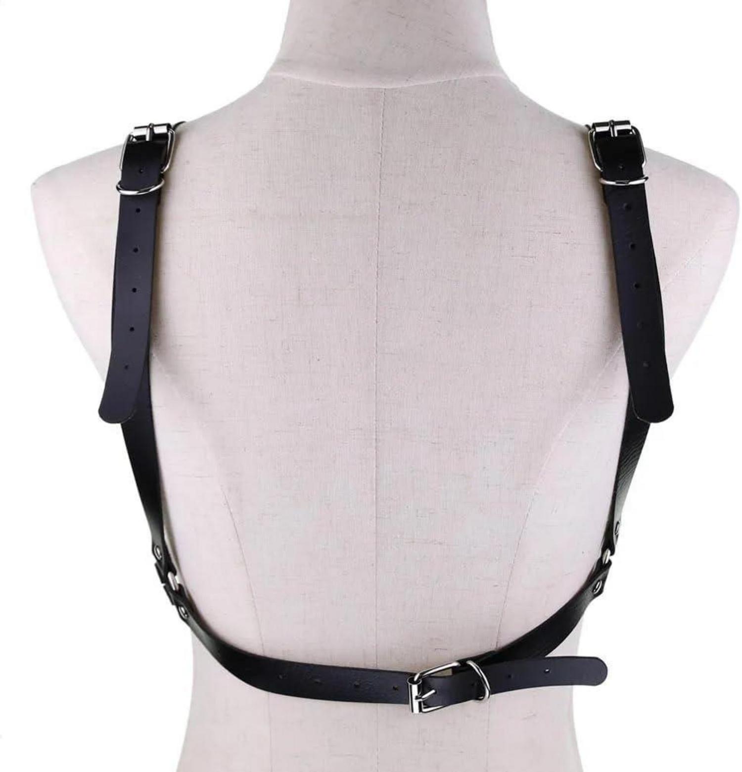 Damen Harness Körperkette Punk Leder Body Harness Brustgurt Gothic
