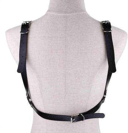 Damen Harness Körperkette Punk Leder Body Harness Brustgurt Gothic