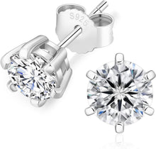 KRKC&CO Moissanite Ohrringe 925 Silber Damen VVS1 Diamant 5,0 mm 1,0