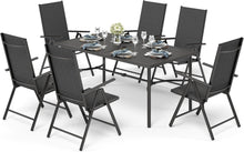 Gartenmöbel Set 6 Personen Aluminium Klappbar Schwarz