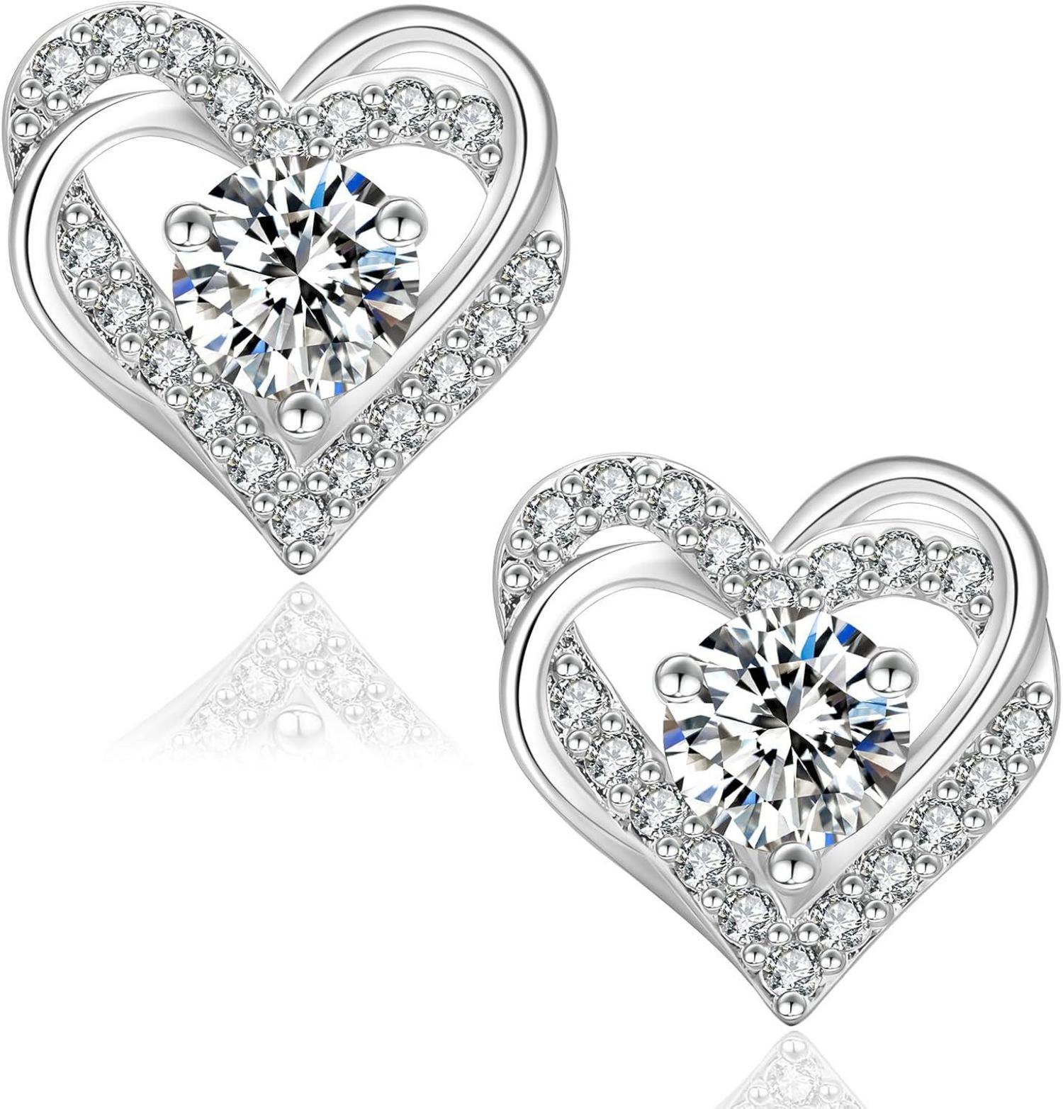 Moissanite Ohrringe Damen Silber 925 Blume Halo Diamant 2,0 Karat