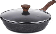 Antihaft Bratpfanne mit Deckel 24cm Granit Beschichtung Induktion PFOA