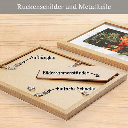 Bilderrahmen Set: 4x MDF Rahmen 15x20 cm, Acrylglas, Eichenoptik