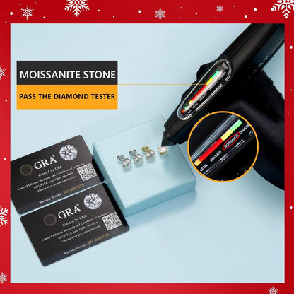 Moissanite Ohrringe 925 Silber Damen Diamant Geschenk 4-7,5mm四0,6 ctw0,30ct Strandtuch 4 Krappen-Silber