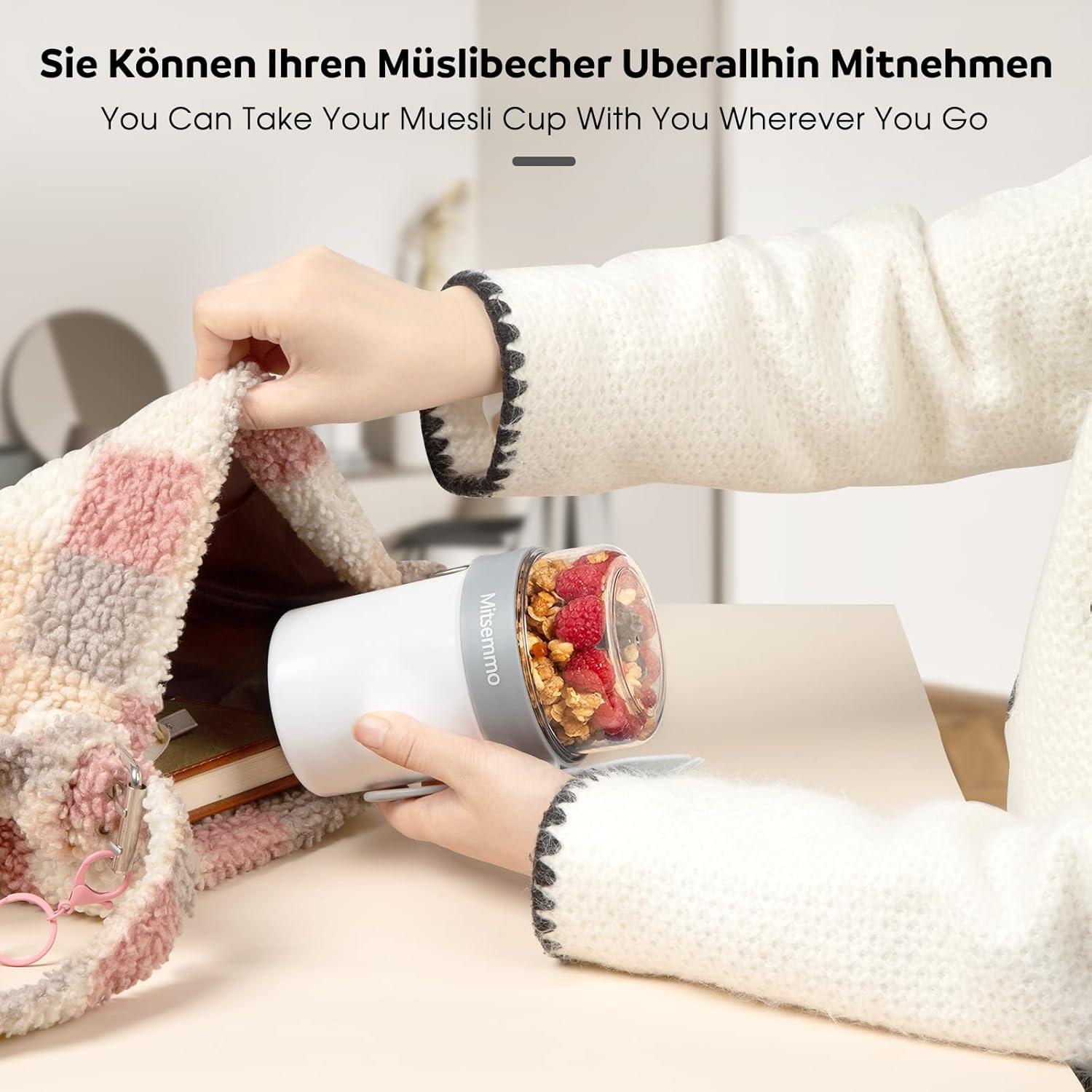 Müslibecher to Go Kinder mit Löffel und