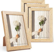 Bilderrahmen 4er Set 10x15 cm Eichenoptik Acrylglas Drehverschluss