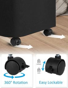 Efluky 100L Wäschekorb mit Rollen und