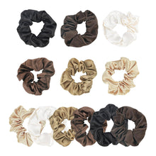 12er Set Satin Scrunchie Haargummis 6 Farben Damen Haarband Scrunchies