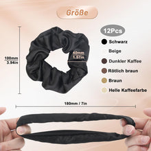 12 Stück Satin Scrunchie Haargummi Damen - 6 Farben