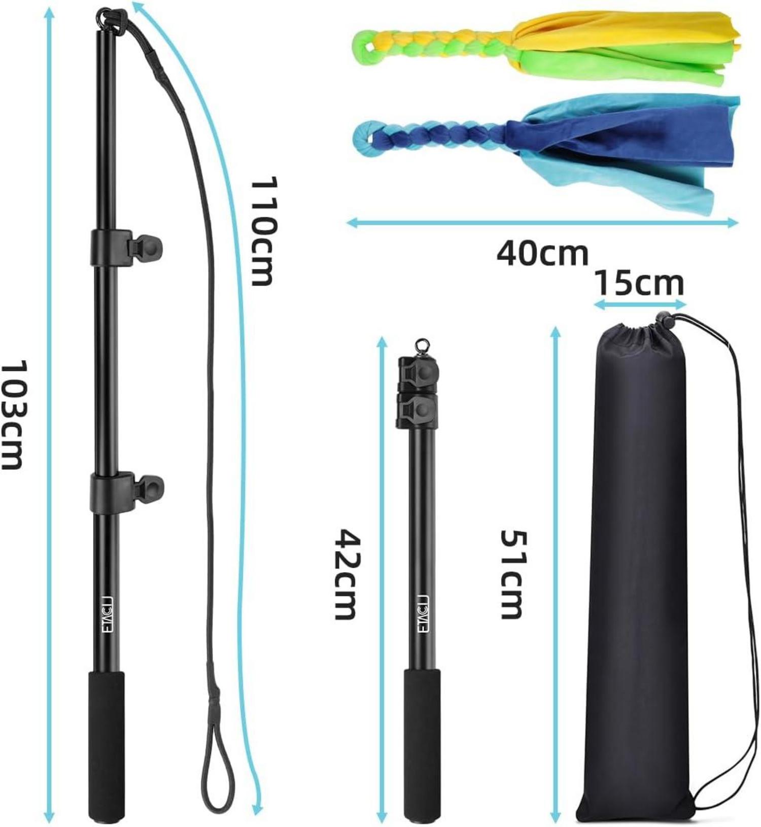 ETACCU Reizangel Hunde Große Hundespielzeug Ausziehbar Pole