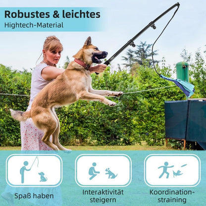ETACCU Reizangel Hunde Ausziehbar Flirt Pole Hunde Seil Spielzeug