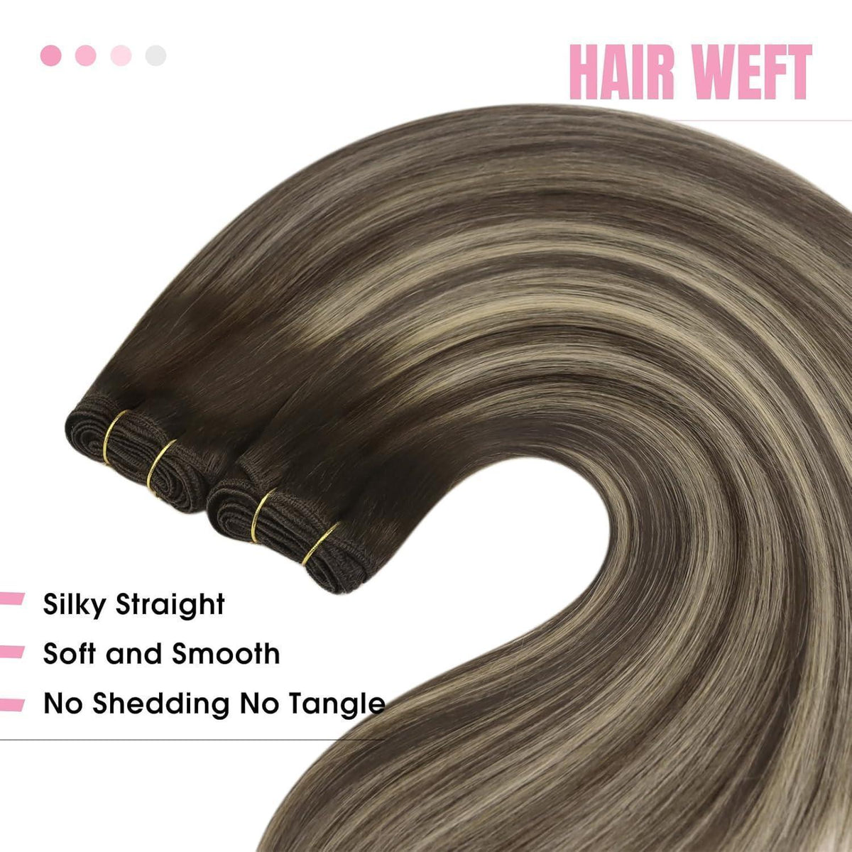 Echthaar Tressen Ombre Braun Aschblond 35cm Remy Weft