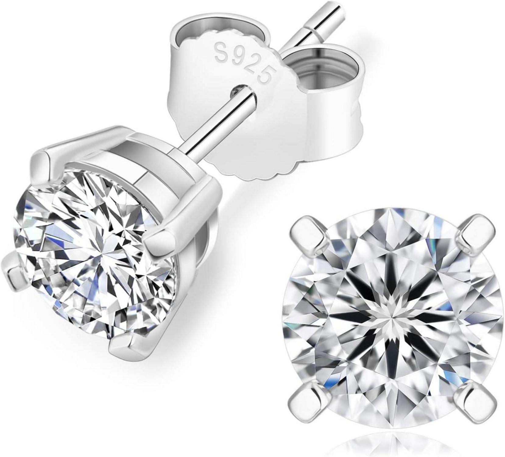 Moissanite Ohrringe 925 Silber Damen 1,2ct D VVS1 Diamant 5,5mm