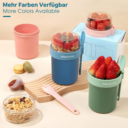 Müslibecher to Go 560ml 230ml Joghurtbecher Kinder mit Löffel Müsli