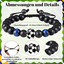 Yamitora Fußball Armband für Jungs 5-10 Jahre, Naturstein