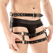 Herren Leder Bein Geschirr Oberschenkel Harness Fetisch Gay Caged