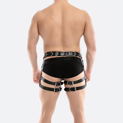 Herren Leder Bein Geschirr Oberschenkel Harness Fetisch Gay Caged