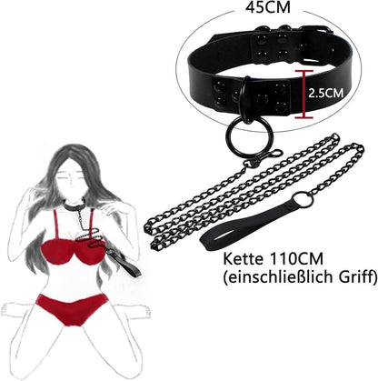 Halsband Flirt Sex Spielzeug Leder SM Halsband mit Leine Erotik BDSM