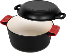 Emaillierter Gusseisen Dutch Oven mit Pfannendeckel 4.7L