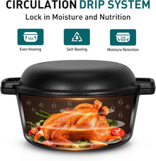 Kitchen Academy 4.7L Gusseisen Dutch Oven + Pfannendeckel
