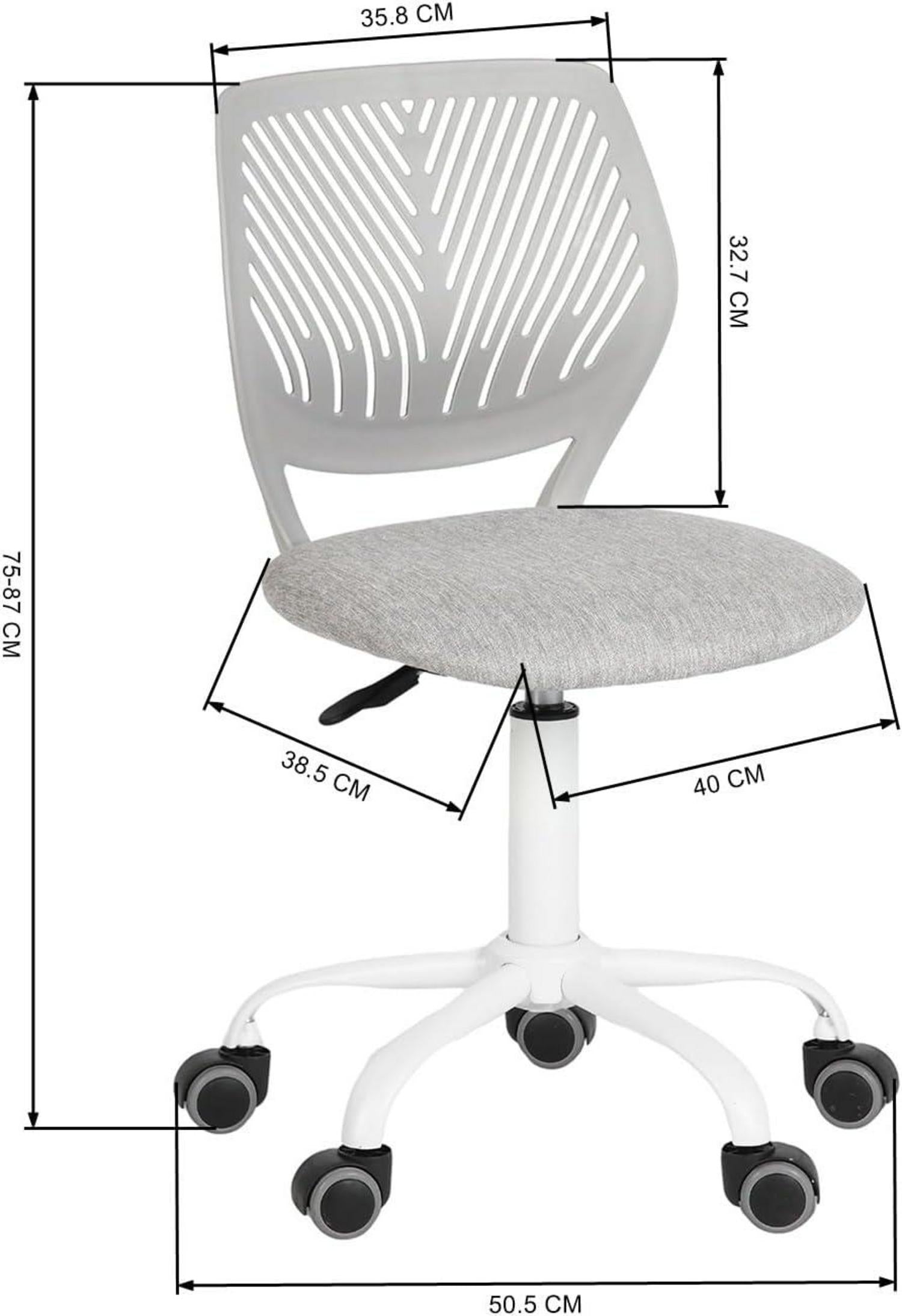 Ergonomischer Leinenstoff Schreibtischstuhl ohne Armlehne