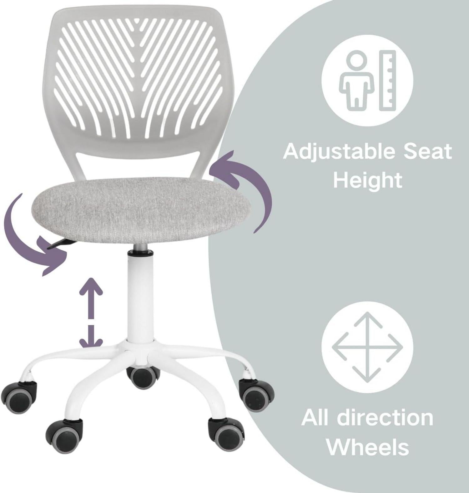 Homy Casa Leinen Schreibtischstuhl ergonomisch höhenverstellbar