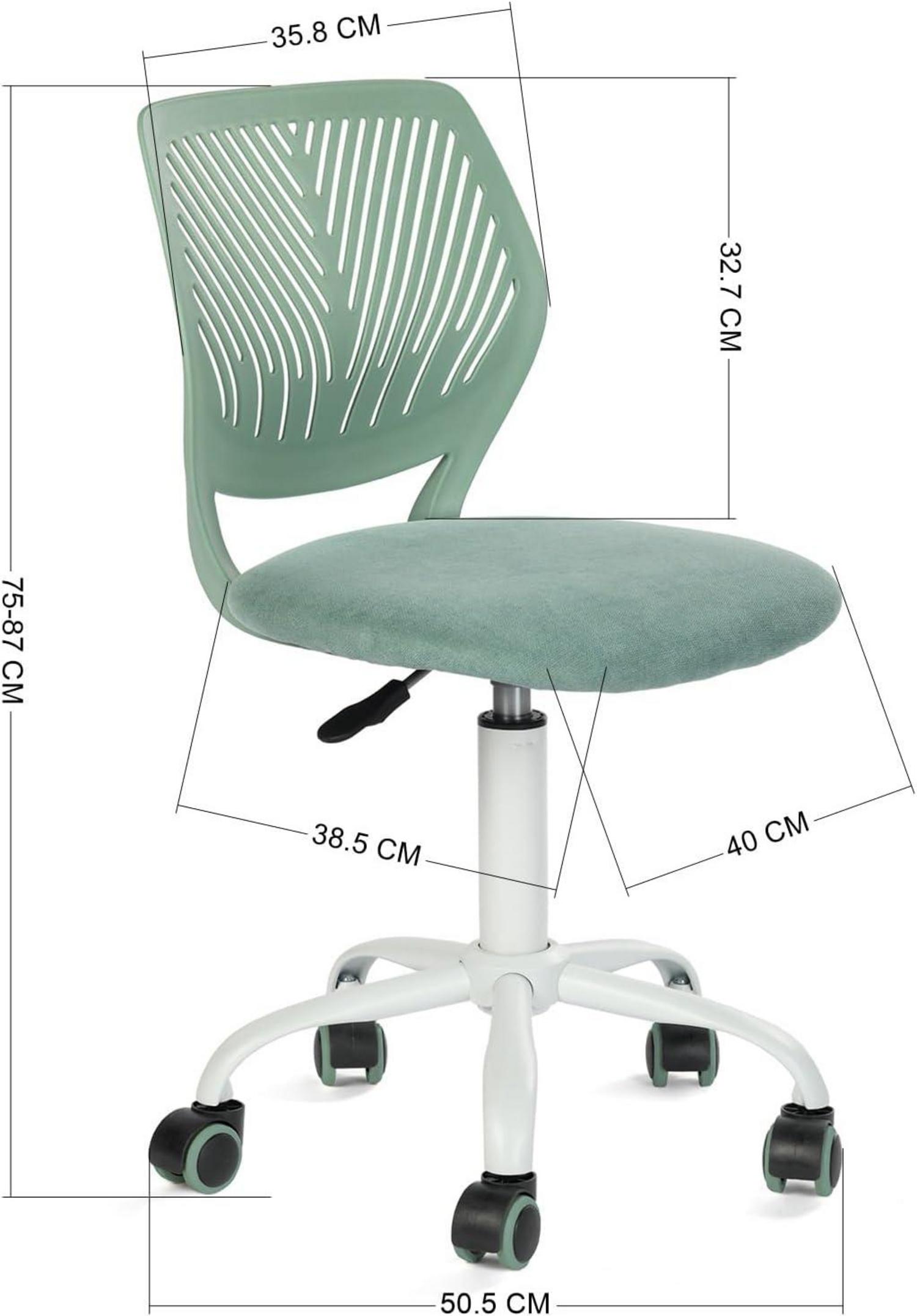 Ergonomischer Schreibtischstuhl Leinenstoff Kaktusgrün