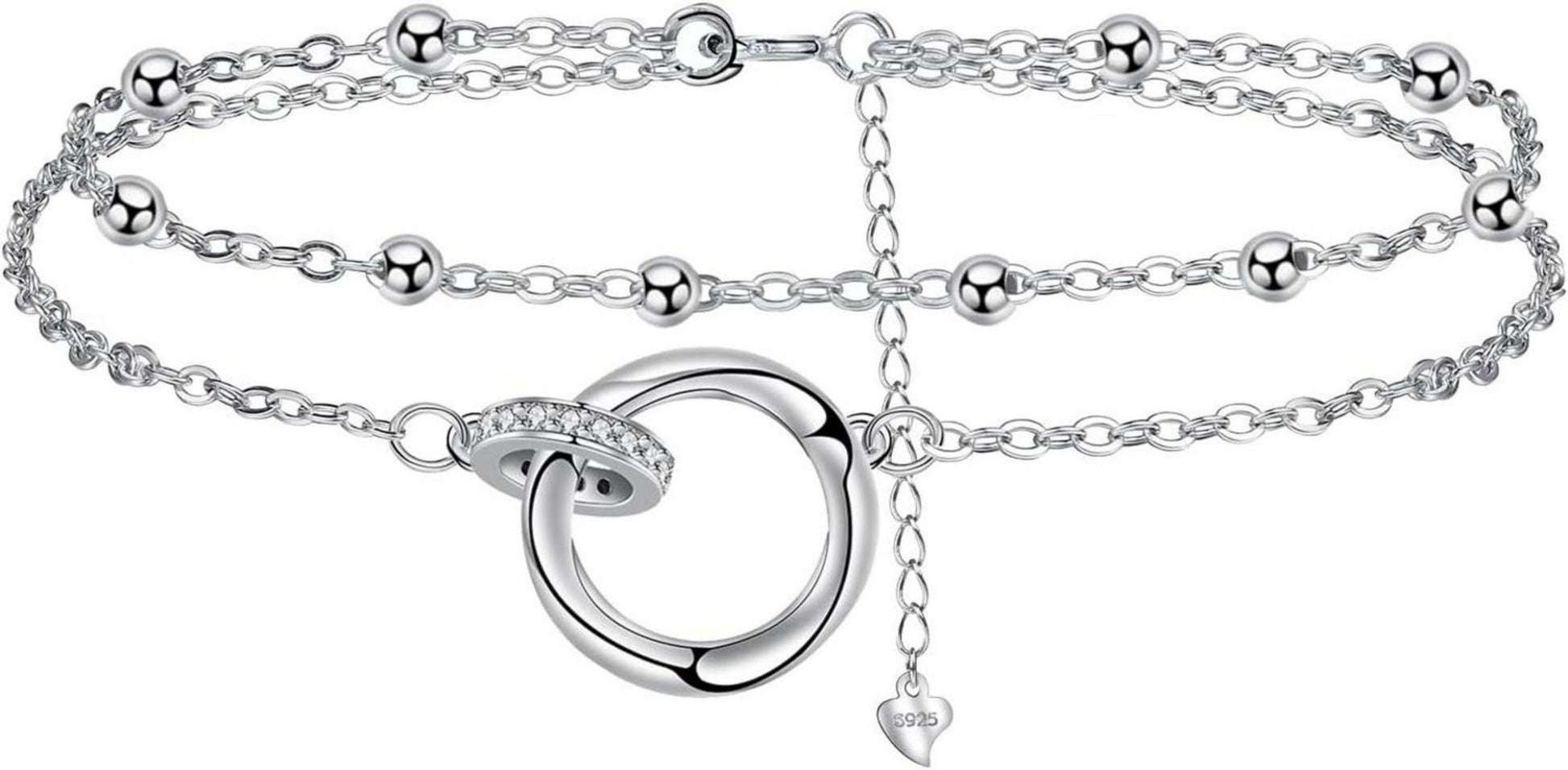 925 Silber Fußkettchen Damen Verstellbare Fußkette Strand Schmuck