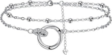 925 Silber Fußkettchen Damen Verstellbare Fußkette Strand Schmuck