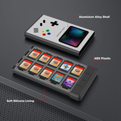 Switch Spiele Aufbewahrungsbox Metall 20 Spielkarten 20 Micro SD Karten Slots