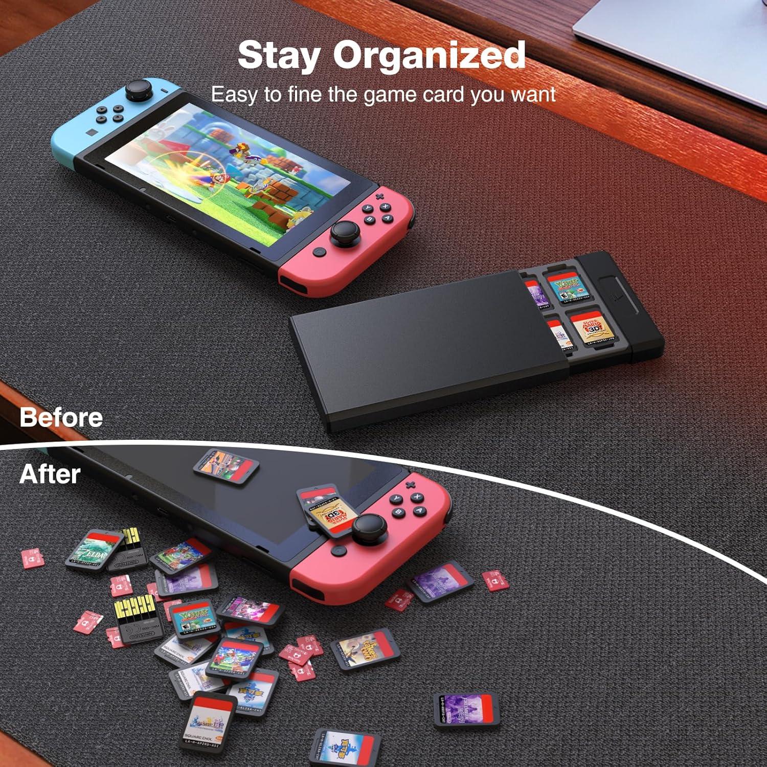 Spiele Aufbewahrungsbox für Nintendo Switch, 20 Spiele & 20 SD Slots