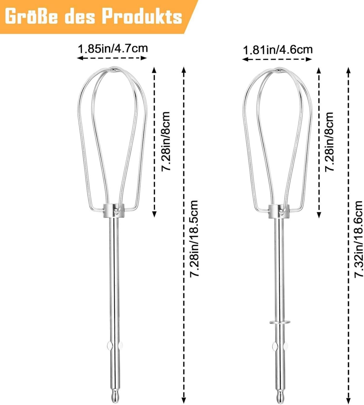 2 Stück Rührbesen für Handmixer Edelstahl Ersatz Schneebesen