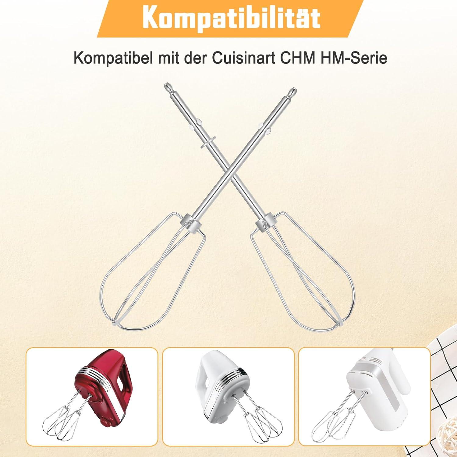 2x Spiralbesen Set für Handmixer Ersatz Rührbesen 180mm Edelstahl