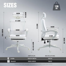 Ergonomischer Bürostuhl mit Kopf- und