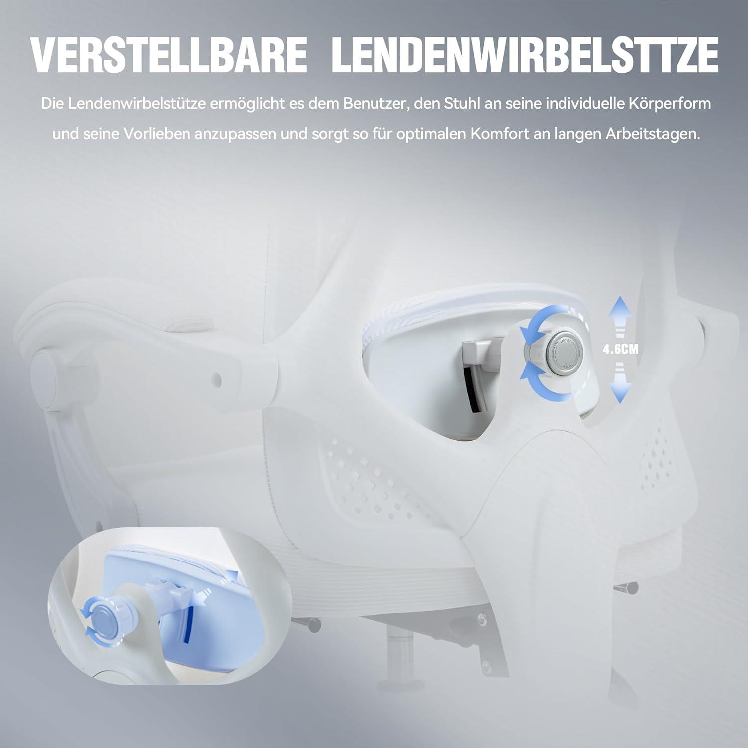Ergonomischer Bürostuhl mit Kopf- und