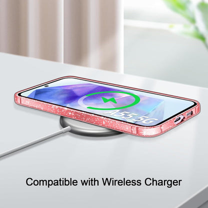 Glitzer Handyhülle Samsung Galaxy A55 5G Transparent Silikon Case 2x