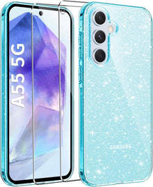 Transparente Glitzer Handyhülle für Samsung Galaxy A55 5G mit