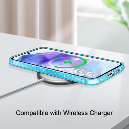 Transparente Glitzer Handyhülle für Samsung Galaxy A55 5G mit