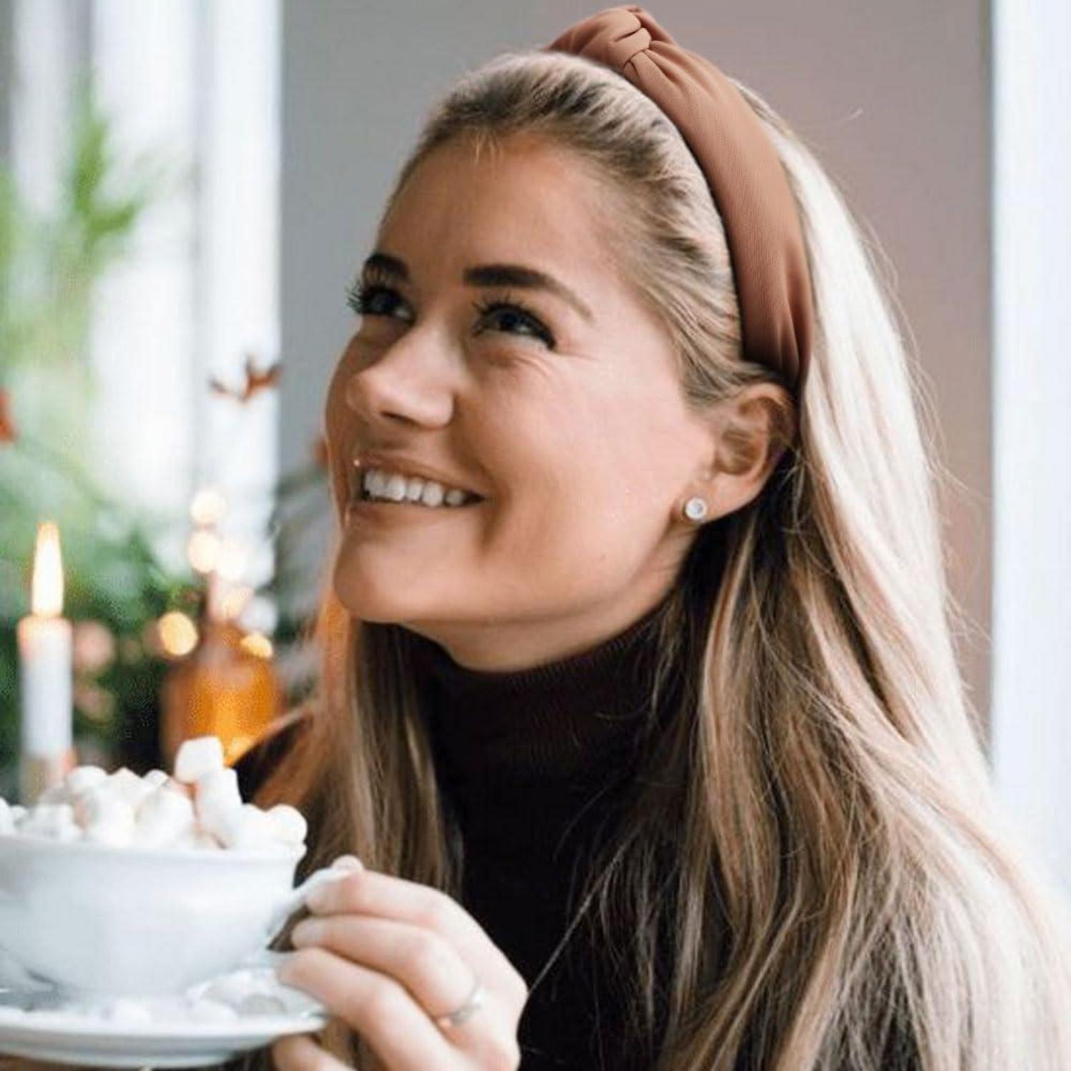 DRESHOW 4 Stück breite geknotete Haarreifen Set für Damen