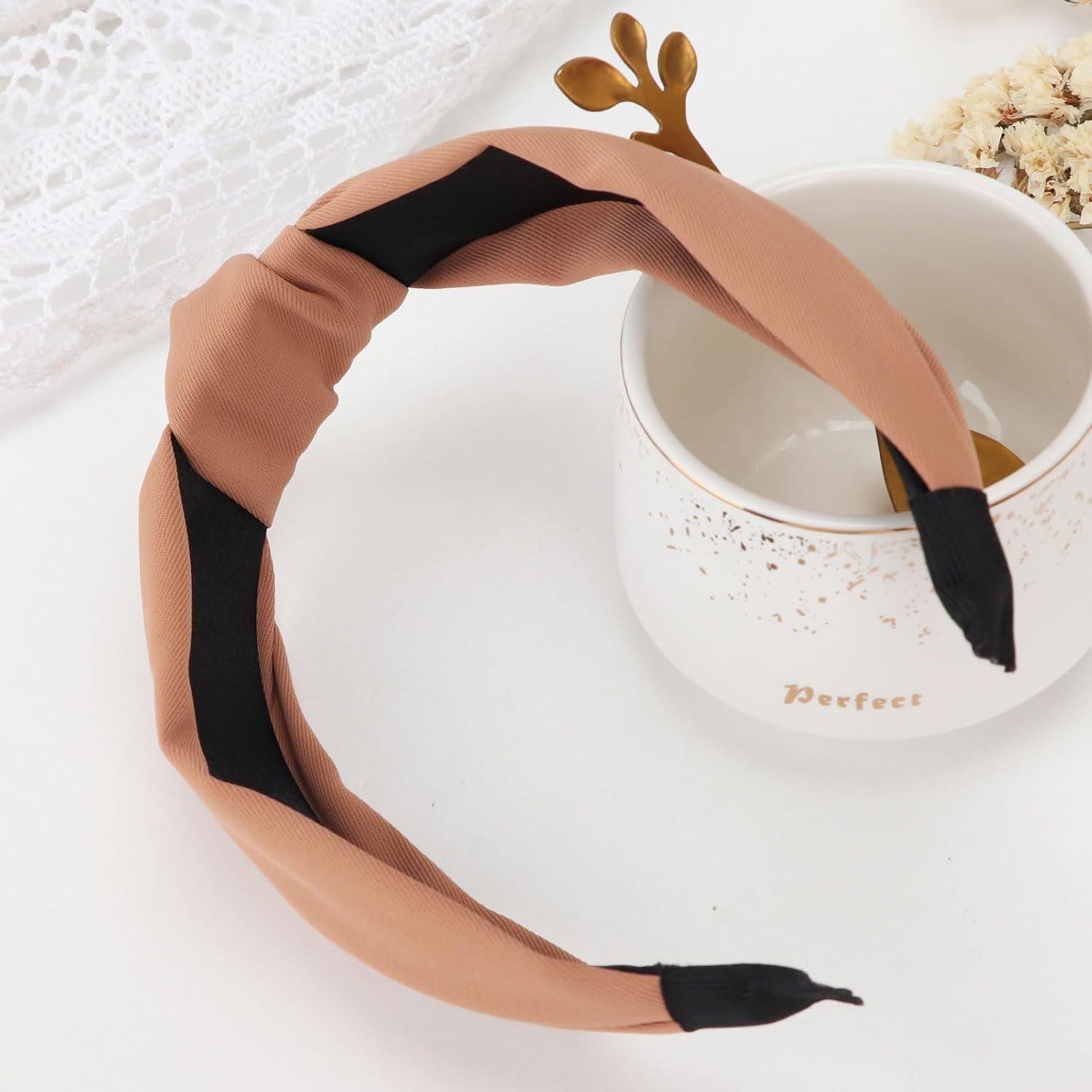 Haarreifen Damen Mädchen 4 Stück breites Stirnband Set