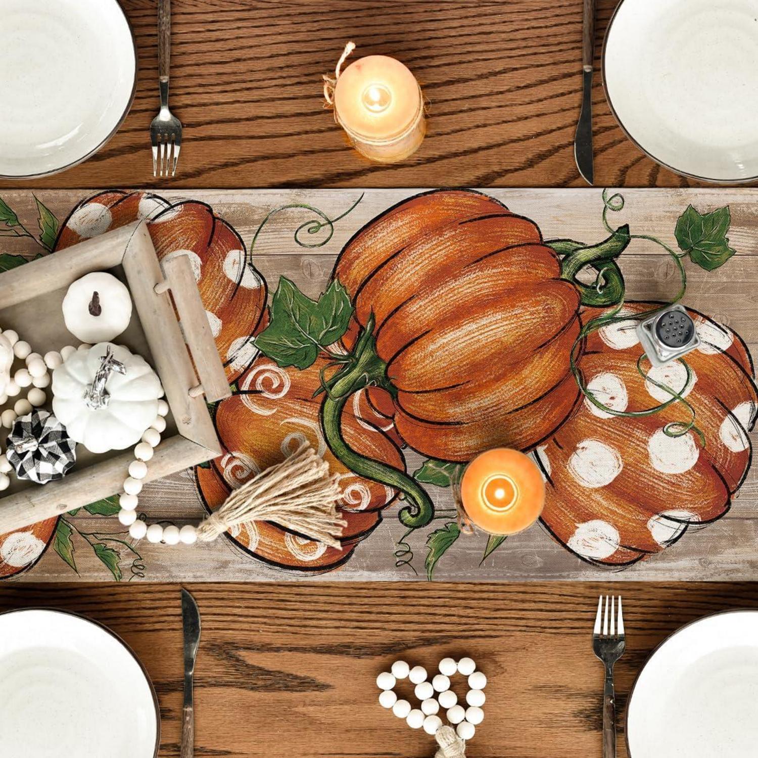 Artoid Mode Herbst Tischläufer 40x300 cm Braun Herbstblätter Küche Party Dekoration