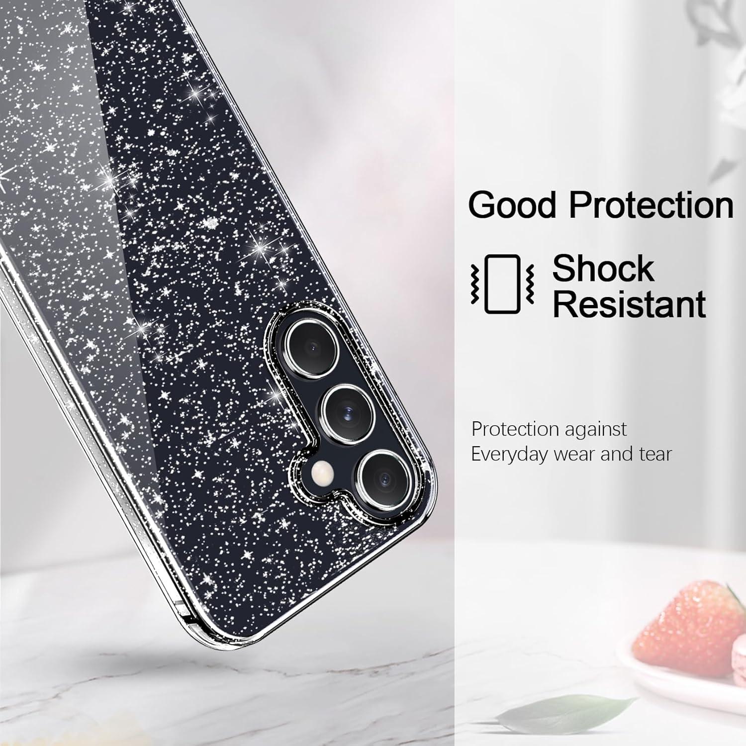 Klar Glitzer Handyhülle Samsung Galaxy A55 5G +2