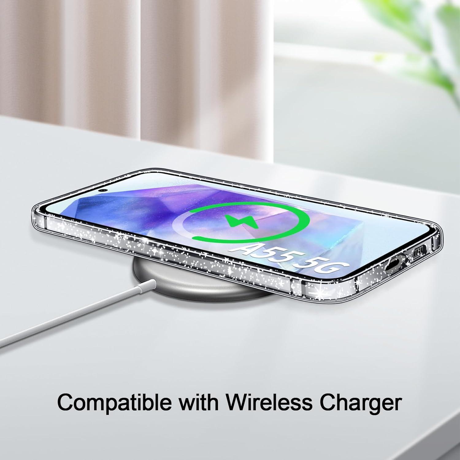 Handyhülle Glitzer Samsung Galaxy A55 5G transparent TPU Case