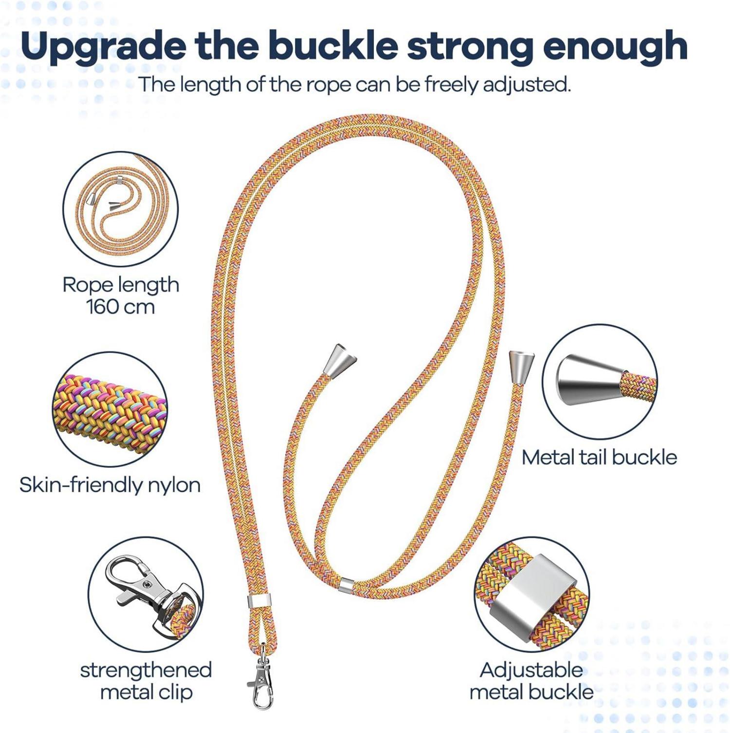 Handykette Universal mit 2 Stück Patch, Einstellbar Rainbow