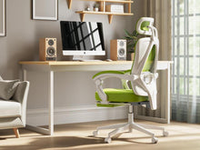 Ergonomischer Bürostuhl mit Kopfstütze und Fußstütze, Grün